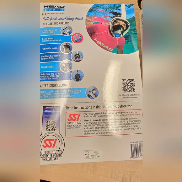 HEAD Full-Face Snorkel Mask in Blue and White - Picture 2 of 4